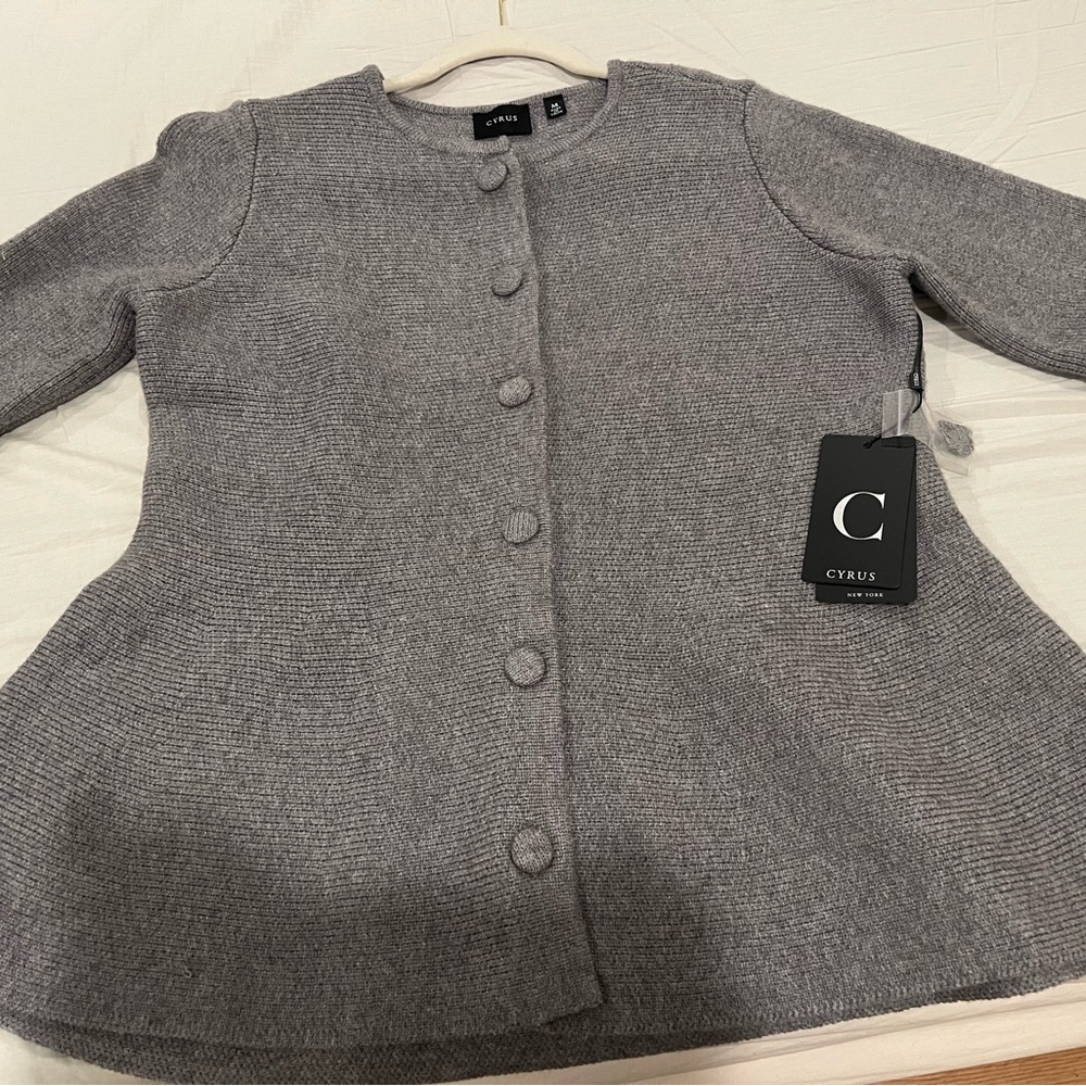 Cyrus Charcoal Button-Up Women's Cardigan - Picture 5 of 7
